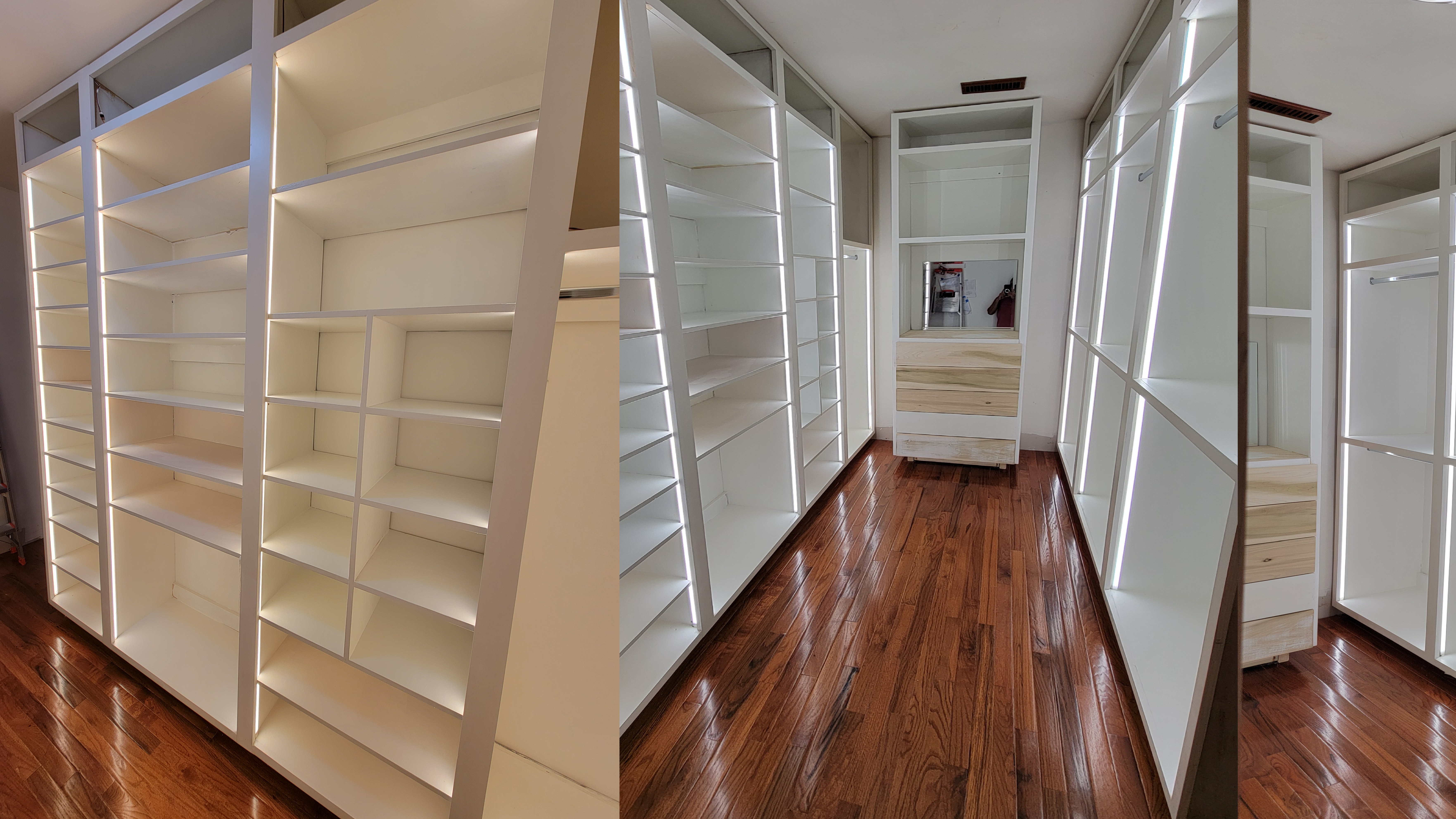 Inside of a custom built walk-in closet